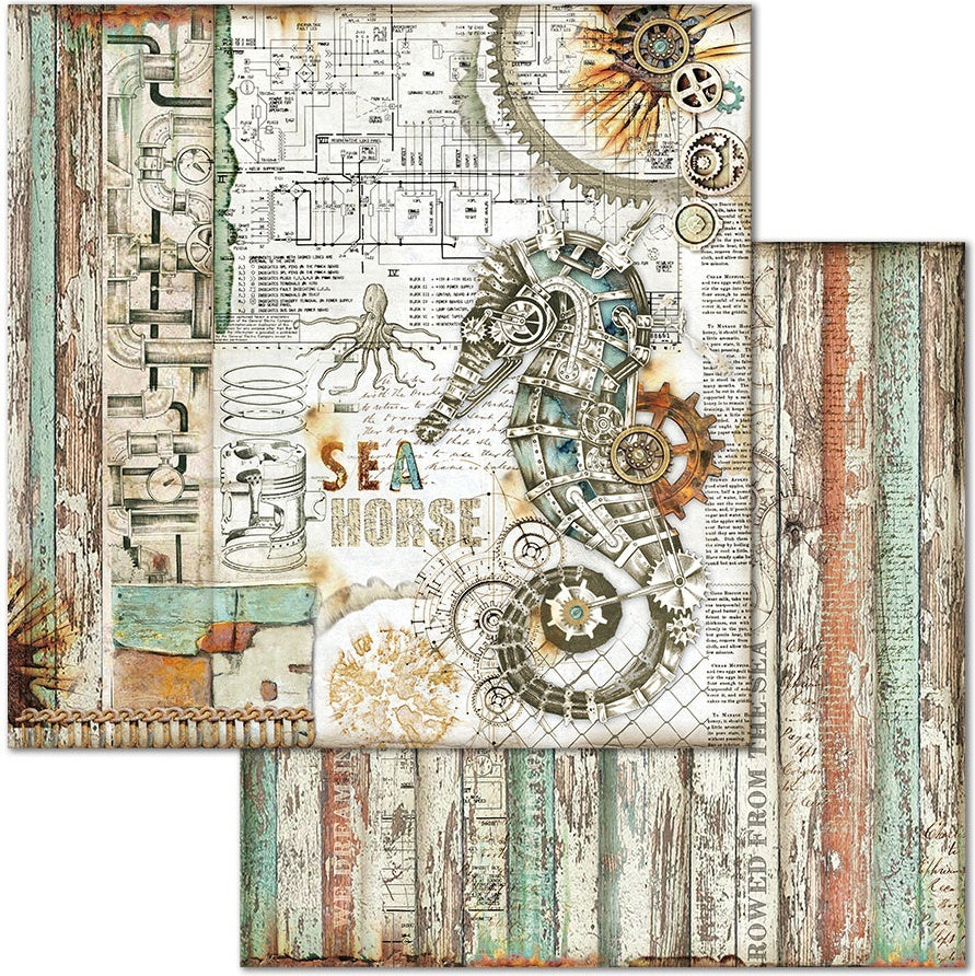 Stamperia Intl Stamperia Double-Sided Cardstock 12"X12" 10/Pkg - Seahorse