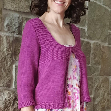 Claire - scoop neck jacket with textured bodice