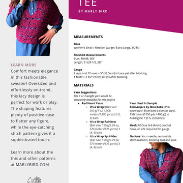 Floral Motif Tee -- Crochet Summer Sweater