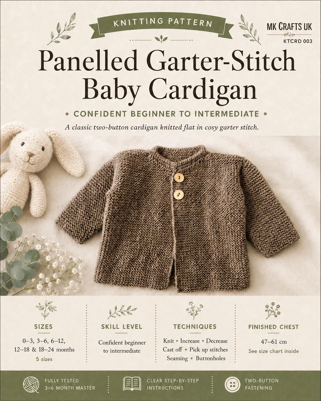 Baby cardigan garter