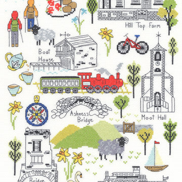 Bothy Threads Love The Lakes Cross Stitch Kit - 26 x 36cm