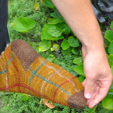 Thistle and Forest Plaid Socks
