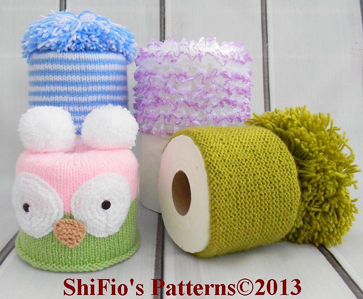 256-Toilet Roll Covers Owl, Lace Knitting Pattern #256