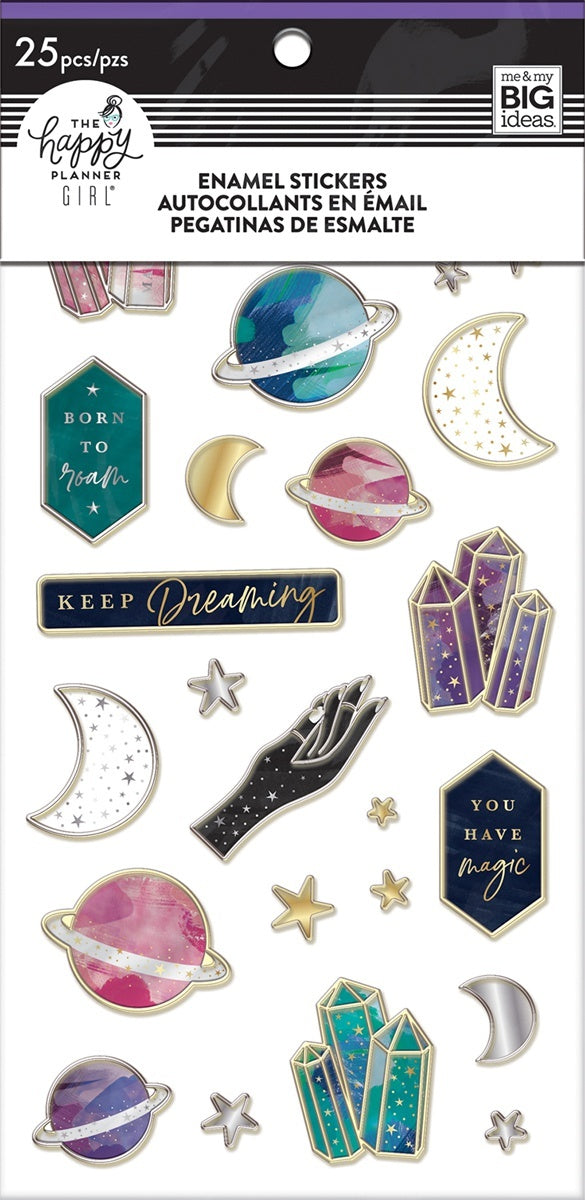 Happy Planner Enamel Sticker Sheet 8.5"X4.25" - Stargazer
