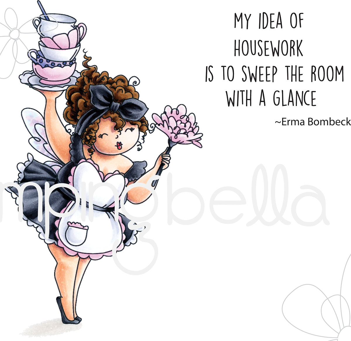 Stamping Bella Cling Stamps - Edna Loves To Sweep