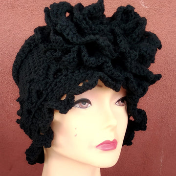 Crochet Tutorial Pattern for my Cosmosicula's hat. Retro style hat. Elegant winter hat. Pdf 25 pages, 64 photos, 5 videos. English version.