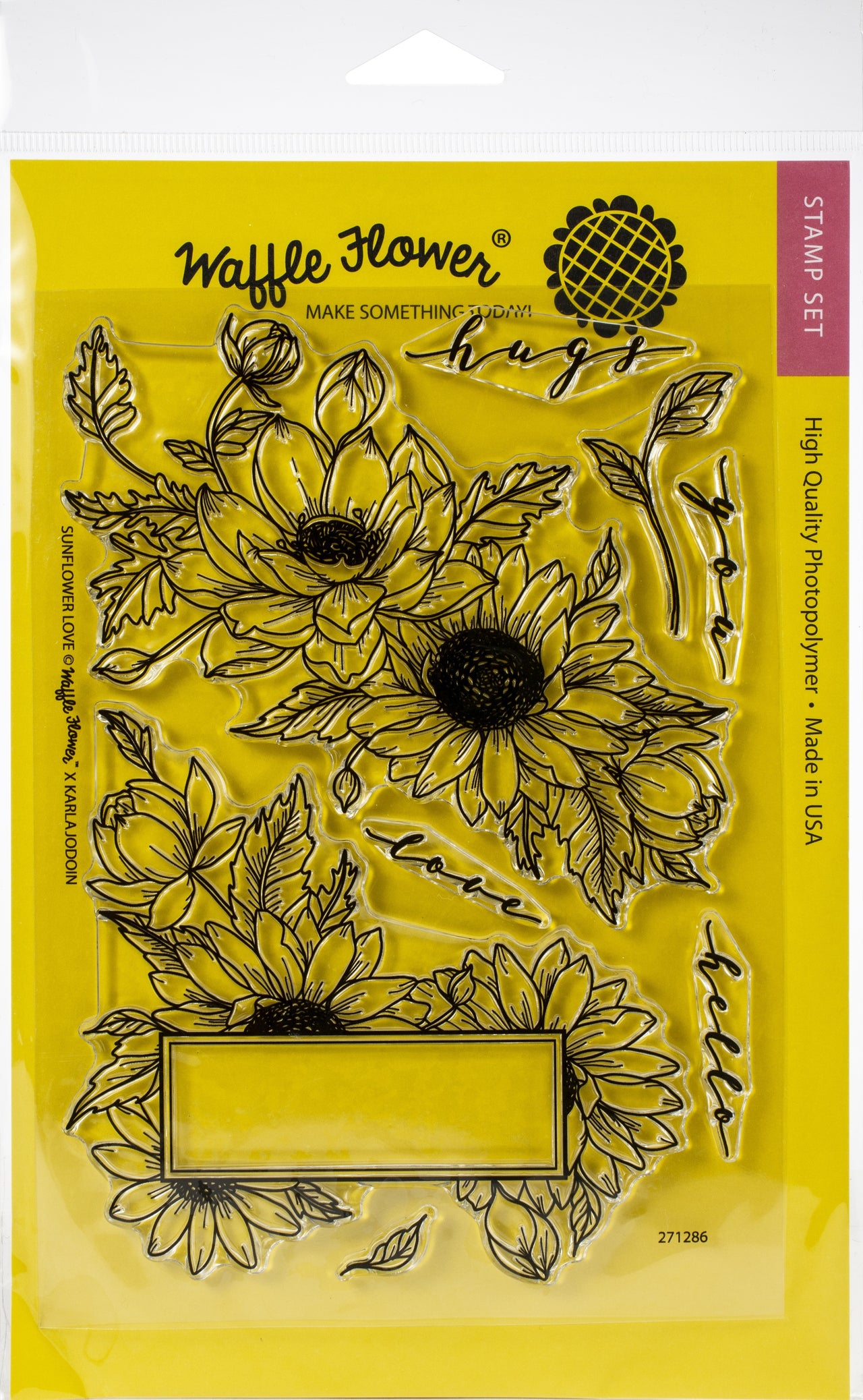 Waffle Flower Crafts Clear Stamp 5"X7" - Sunflower Love