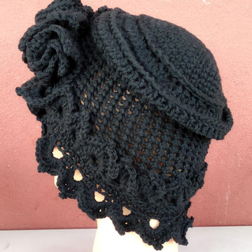 Crochet Tutorial Pattern for my Cosmosicula's hat. Retro style hat. Elegant winter hat. Pdf 25 pages, 64 photos, 5 videos. English version.