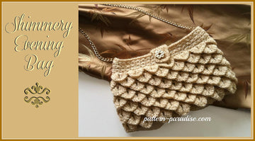 Shimmery Crocodile Stitch Evening Bag 12-056