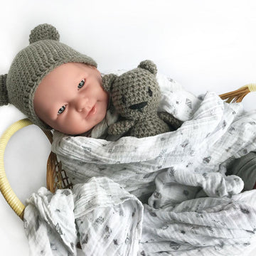 Newborn Hat and Toy Bear Set