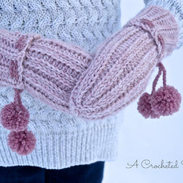 "Winter Poms" Reverisble Mittens