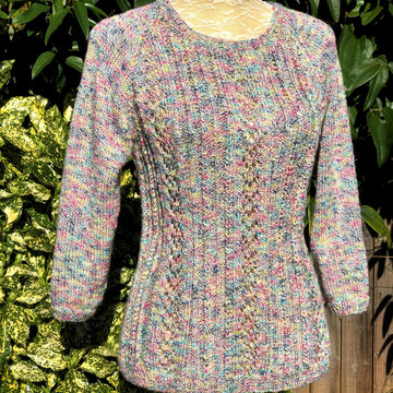 Touch of Lace & Rib Raglan Sweater