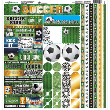 Reminisce Variety Cardstock Stickers 12"x12" - Soccer