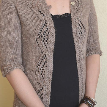 #175 Diamonds and Lace Top-Down Cardigan