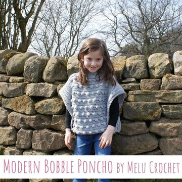Modern Bobble Poncho (Child Size) US Terminology by Melu Crochet