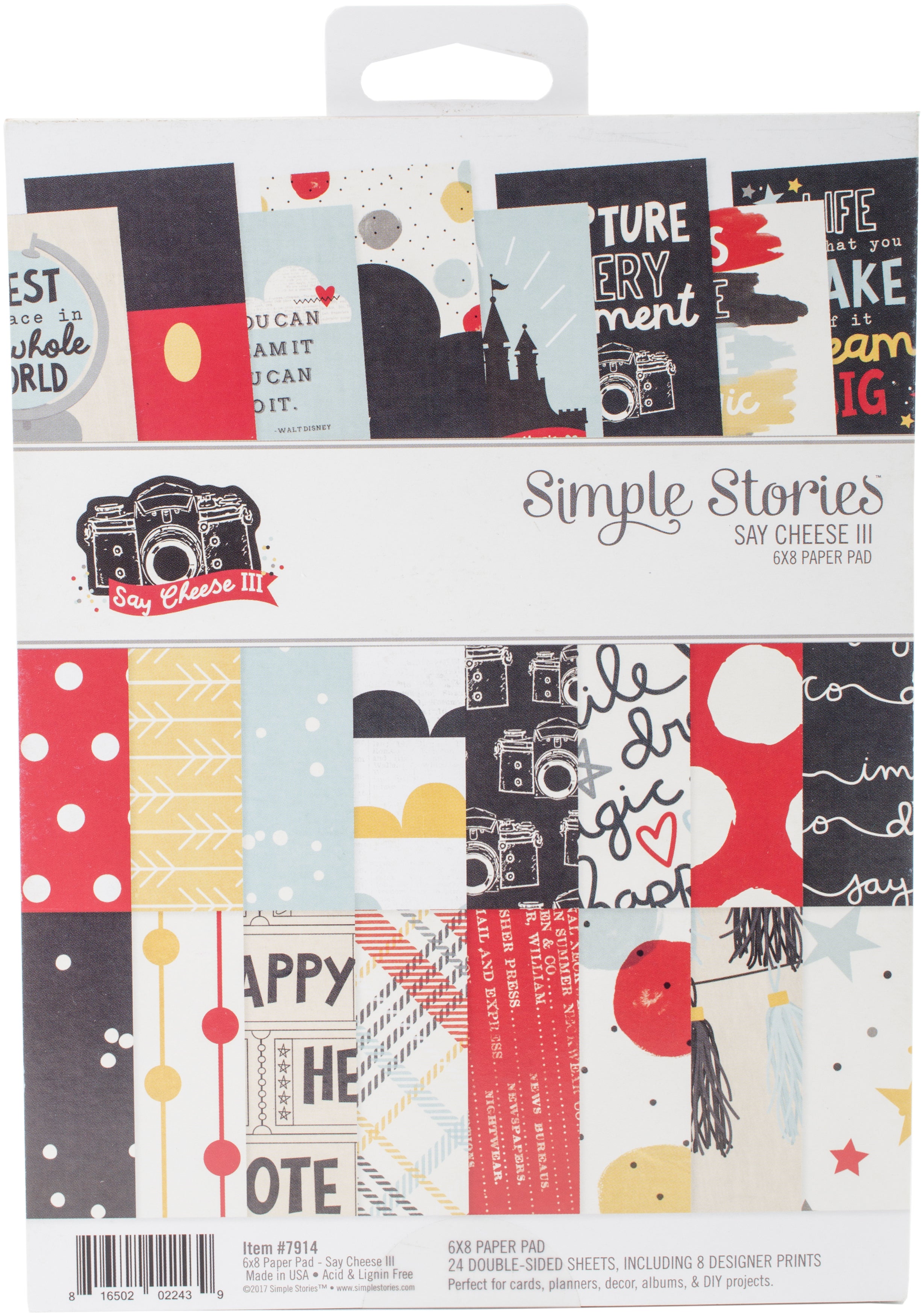 Simple Stories Double-Sided Paper Pad 6"X8" 24/Pkg - Say Cheese III, 8 Designs/3 Each