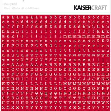 Kaisercraft Mini Alphabet Stickers 5.9"X5.9" - Cherry Red