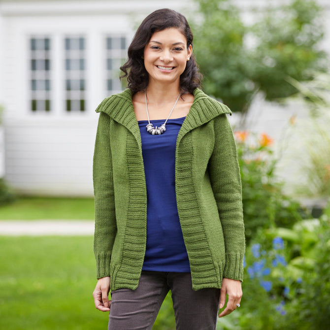 797 Basil Cardigan - Knitting Pattern for Women in Valley Yarns Amherst