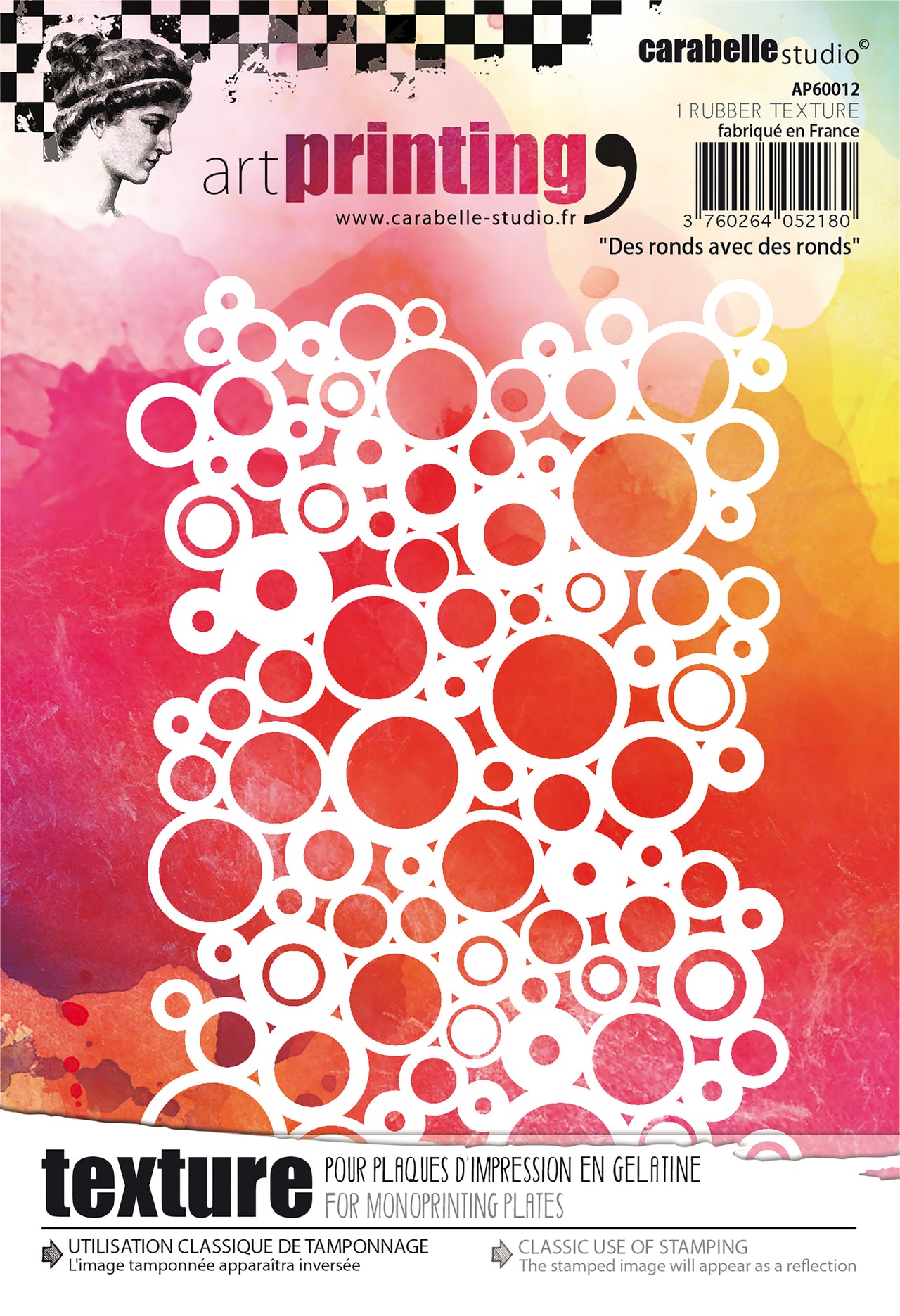 Carabelle Studio Art Printing A6 Rubber Texture Plate - Rounds With Rounds
