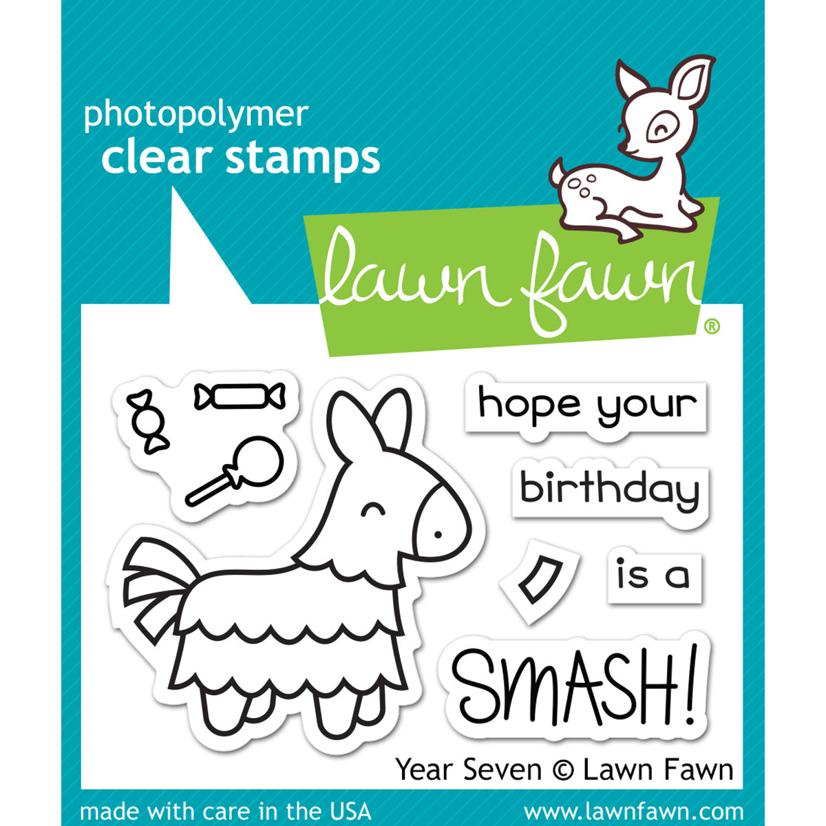 Lawn Fawn Clear Stamps 3"X2" - Year Seven