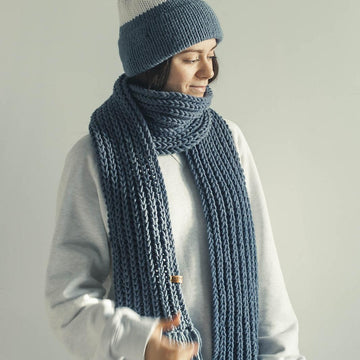 Set: Double Brim Hat & Brioche Scarf + Video