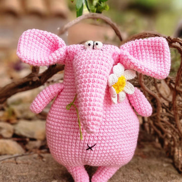 Pink elephant amigurumi easy crochet pattern P1