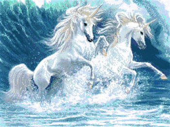 Kustom Krafts Ocean Unicorns Cross Stitch Kit - Multi
