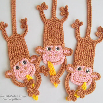 029 Monkey bookmark amigurumi