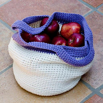Crocheted Market Bag, Tote, Color Block