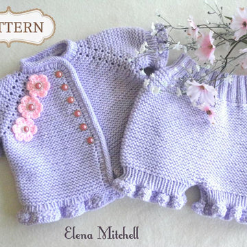 Knitting PATTERN Baby Girl Jacket Baby Bloomers