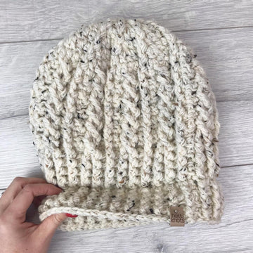 Cable Beanie with a Brim