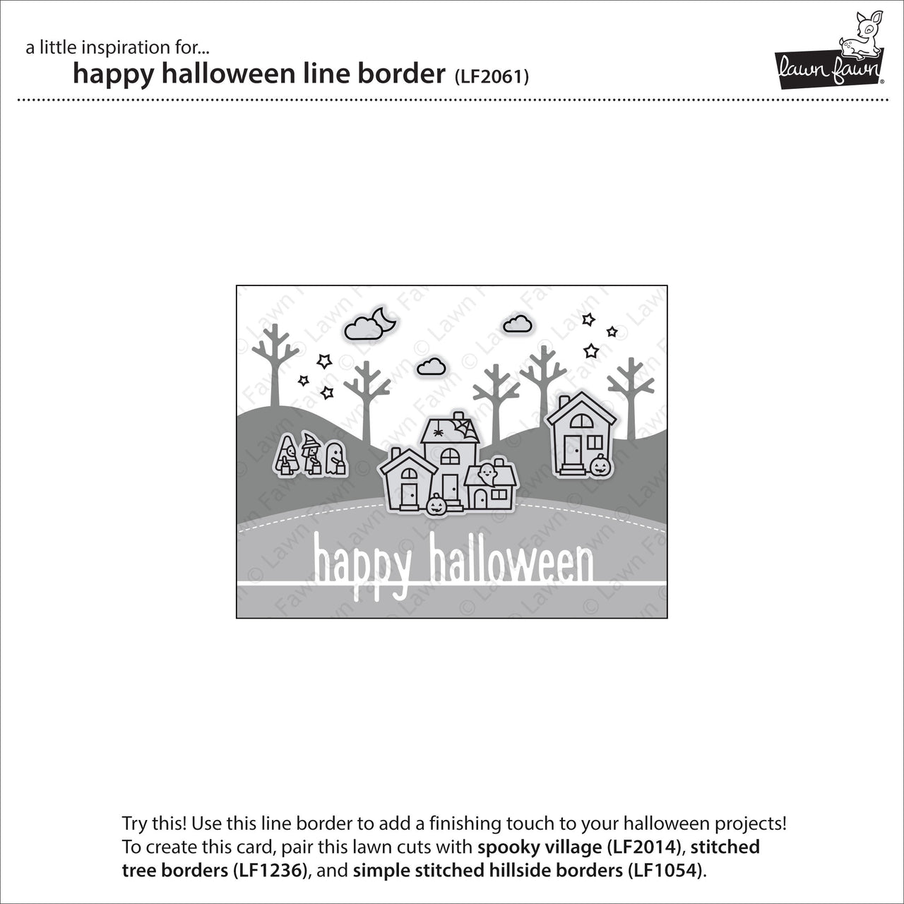 Lawn Fawn Lawn Cuts Custom Craft Die - Happy Halloween Line Border