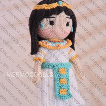 Queen Cleopatra. Knitting Doll Pattern.