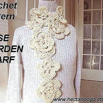 Crocheted Rose Garden Scarf