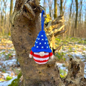 USA Patriotic American Gnome - keychain