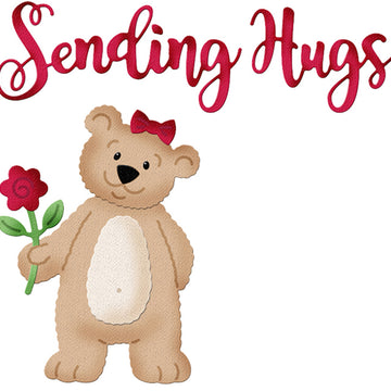 CottageCutz Dies - Sending Hugs, Bear 1" To 3.5"