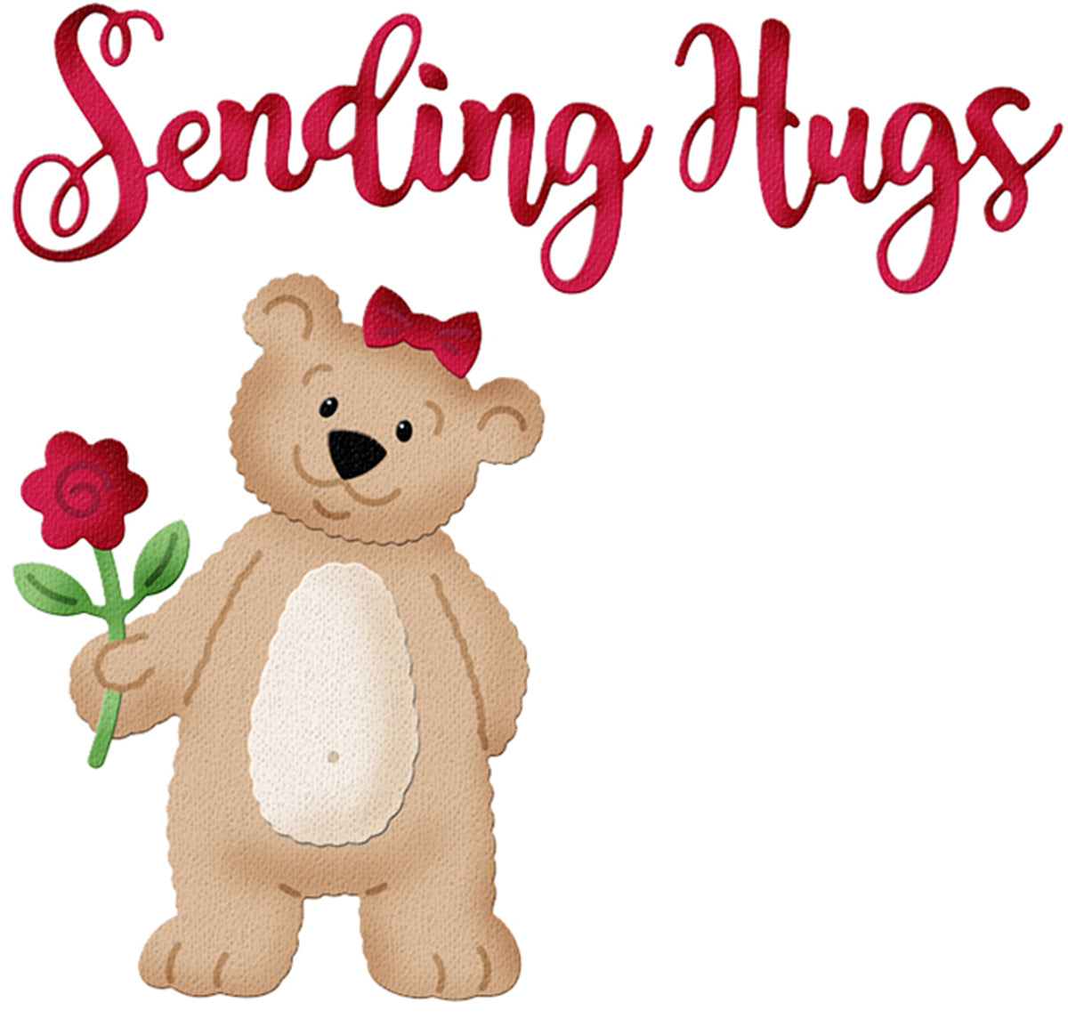CottageCutz Dies - Sending Hugs, Bear 1" To 3.5"