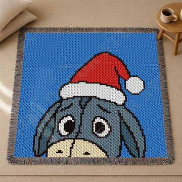 Santa Hat Donkey C2C Crochet Blanket Pattern