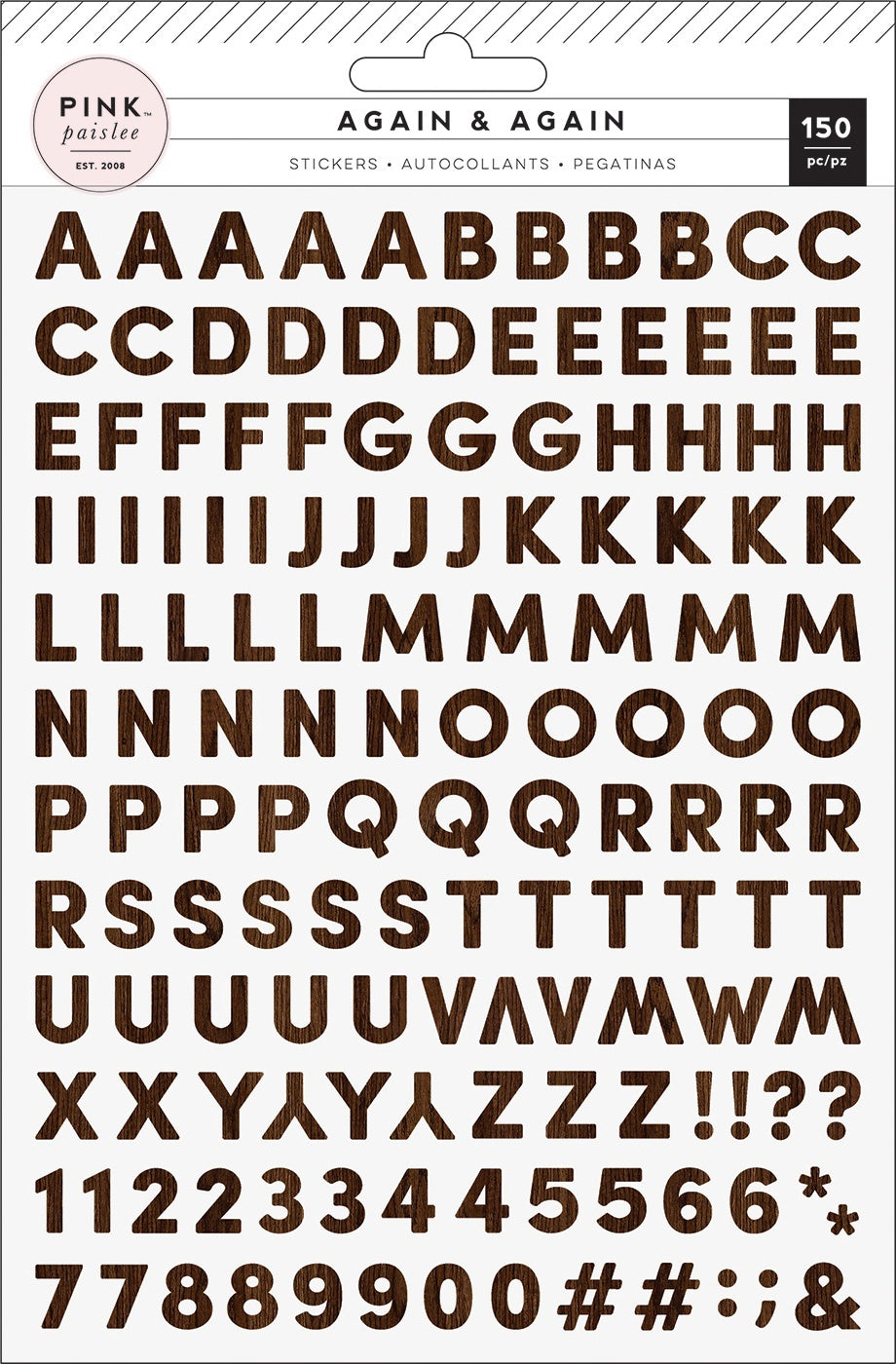 American Crafts Again & Again Mini Alphabet Stickers 151/Pkg - 592044