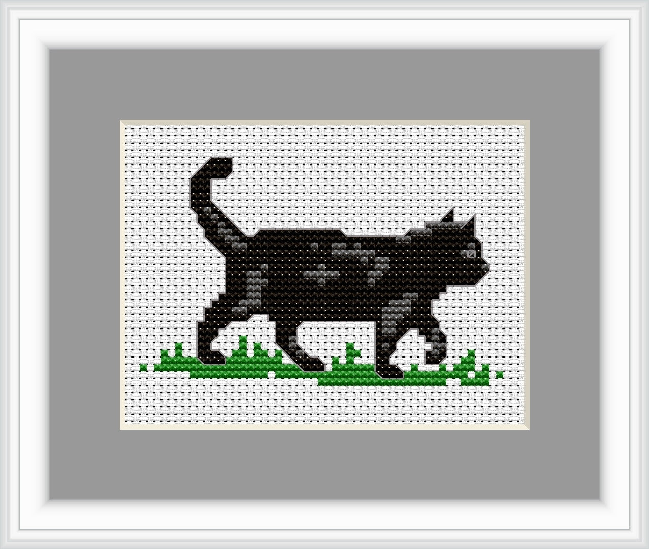 Luca-S Black Cat Mini Kit Cross Stitch Kit - 9.3cm x 6cm