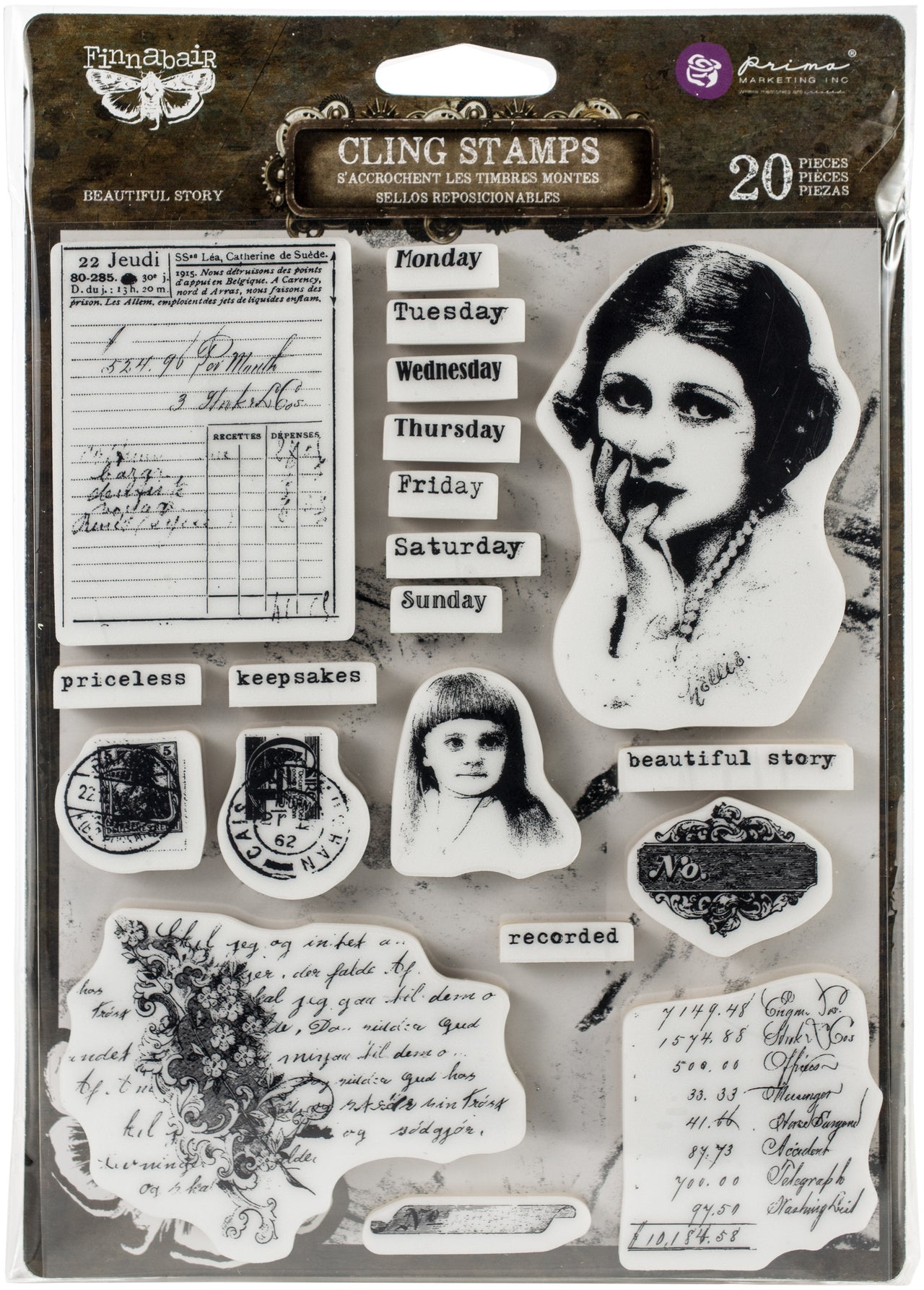 Prima Marketing Finnabair Cling Stamps 6"X7.5" - Beautiful Story