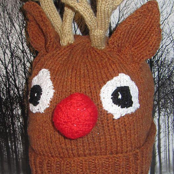 RUDOLPH REINDEER CHRISTMAS BEANIE HAT