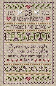 Little Dove Designs Silver Wedding Sampler Cross Stitch Kit - Multi