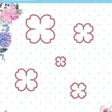 Dress My Craft Dies - Four Petal Flower .5" To 1.54"