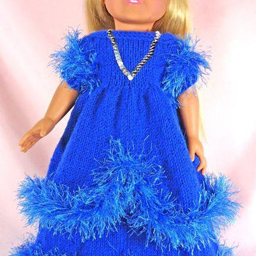 Winter Princess Dress, Knitting Patterns fit American Girl and other 18-Inch Dolls