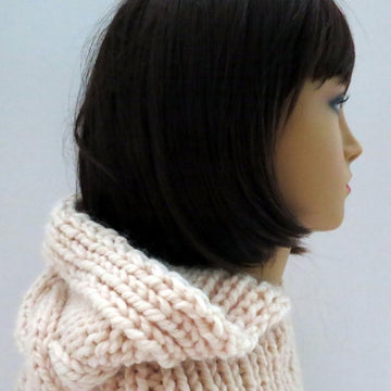 Snow Queen Cable Hooded Hat