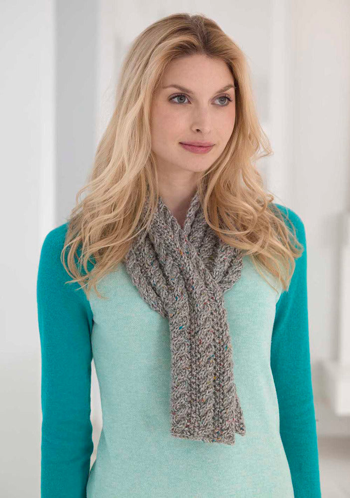 Cabled Tweed Scarf in Lion Brand Heartland - L32416