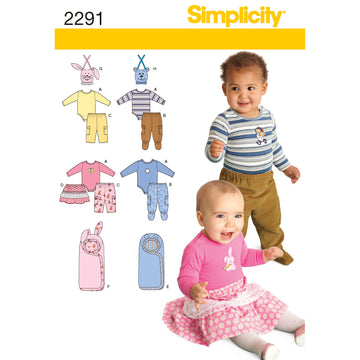 Simplicity Babies' Separates 2291 - Paper Pattern, Size A (XXS-XS-S-M-L)