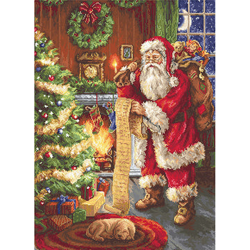 Luca-S Santa's List Cross Stitch Kit - 30cm x 41cm
