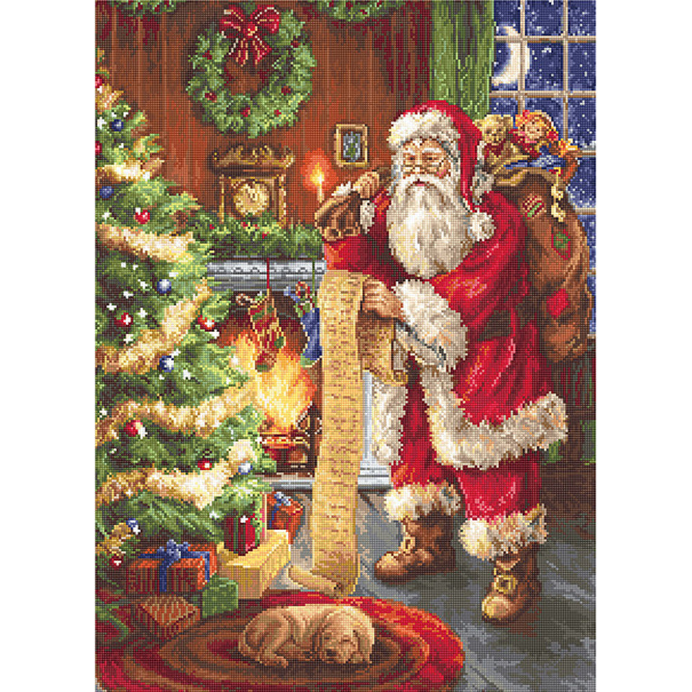 Luca-S Santa's List Cross Stitch Kit - 30cm x 41cm